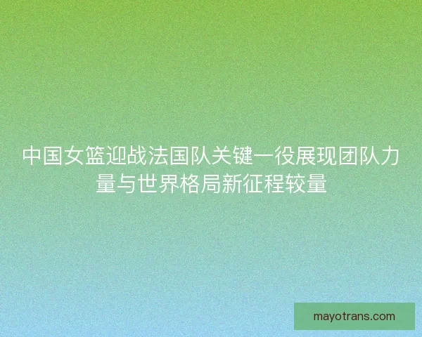 中国女篮迎战法国队关键一役展现团队力量与世界格局新征程较量